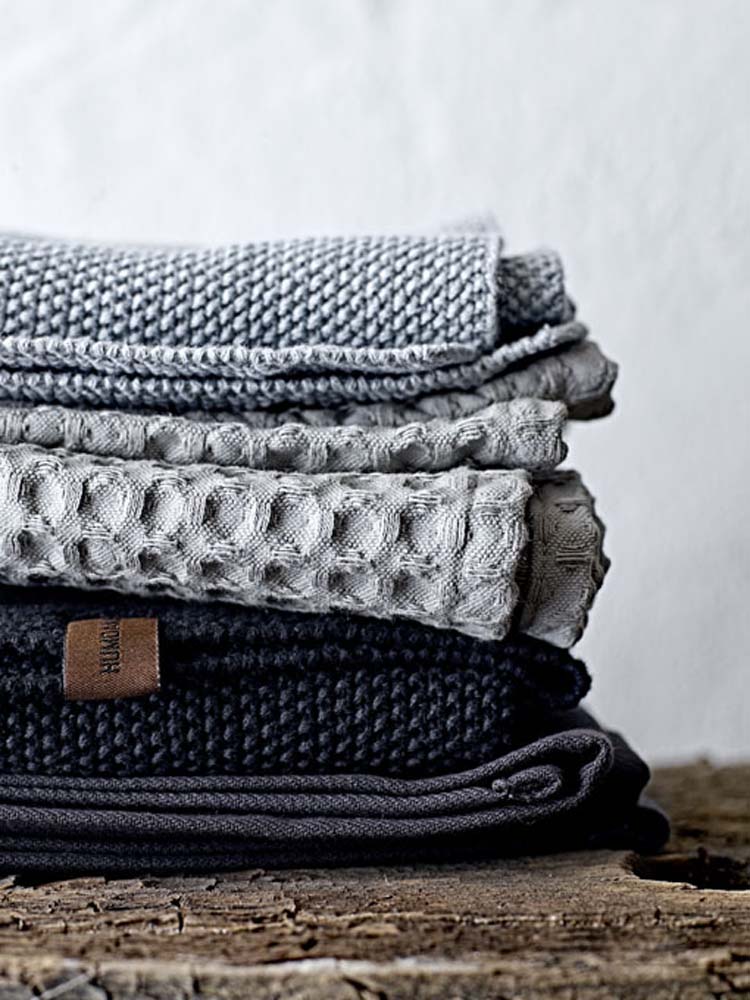 Humdakin Coal viskestykker, økologisk bomuld - 45x70 cm. - Bahne